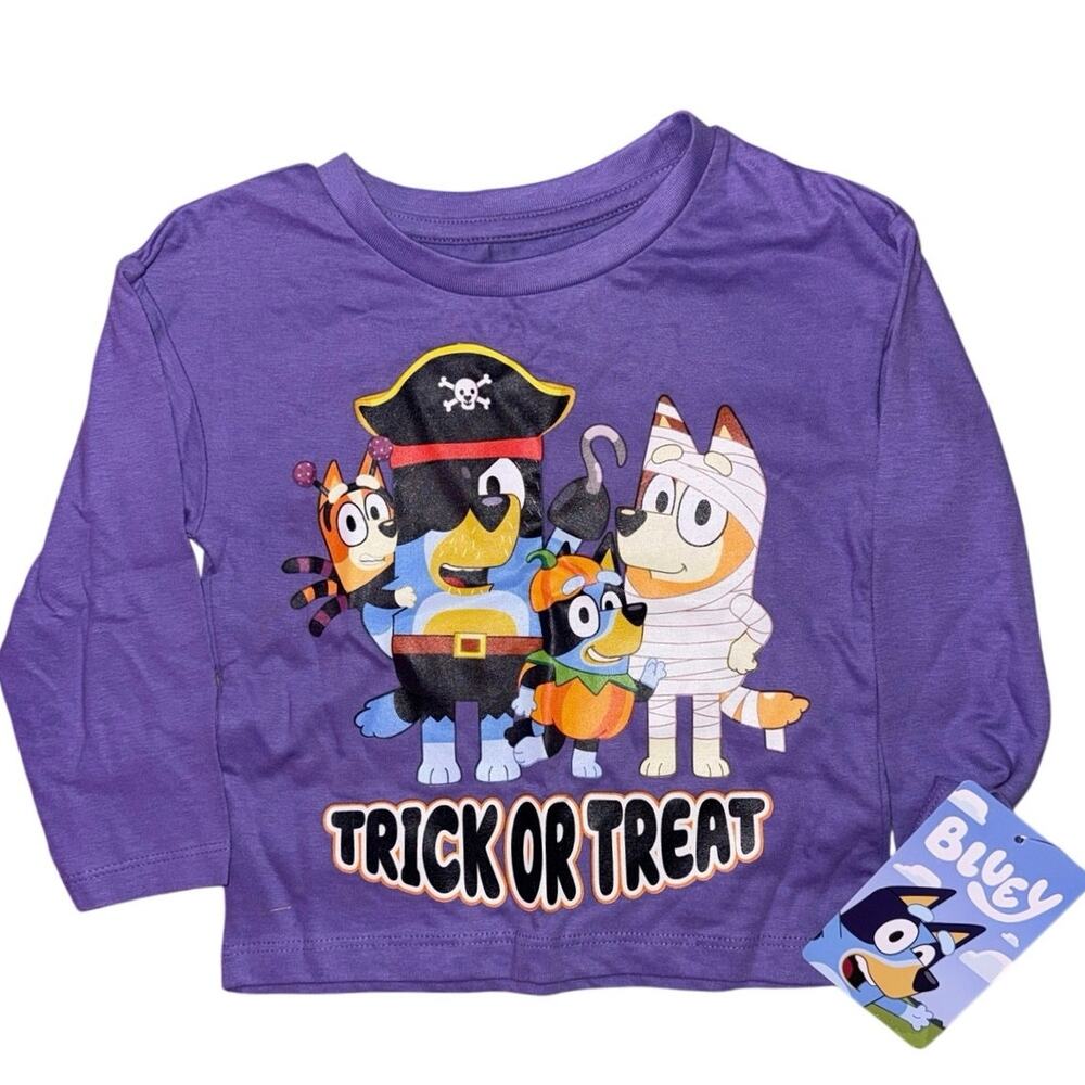 Toddler Girls Boys Bluey Costume Halloween "Trick or Treat" T-Shirt Size 2T NWT